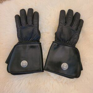 Vintage Road Chrome (RK) Leather Insulated Gauntlet Motorcycle Gloves